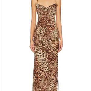 SUPERDOWN Dexi maxi dress in brown leopard